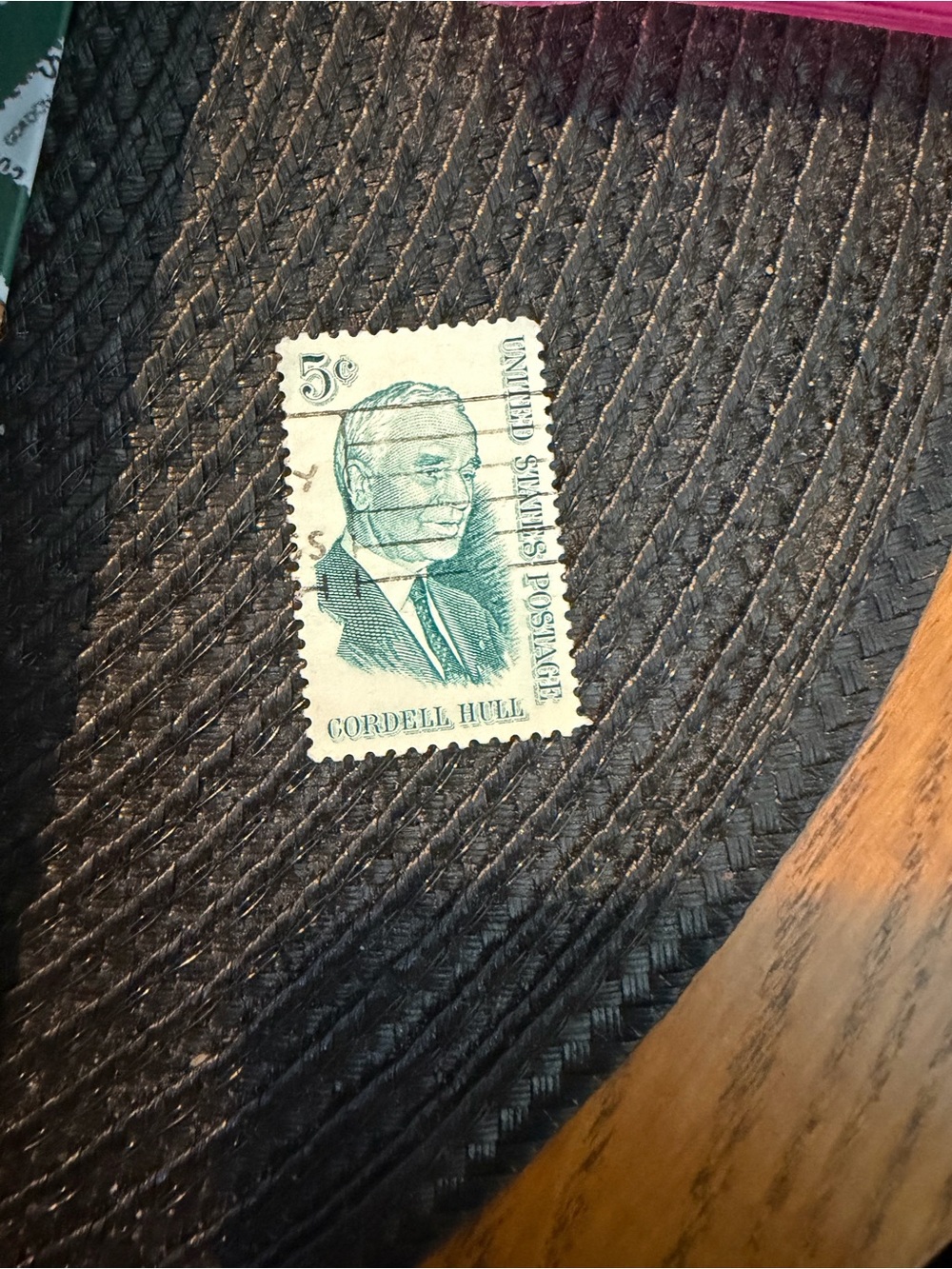 Vintage 1963 Cordell Hull 5 Cent Canceled Stamp